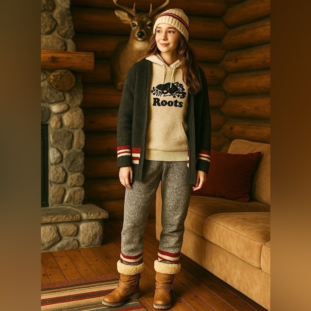 Rare ROOTS Shearling Limited Edition rustic belted TRIBE roll over boots